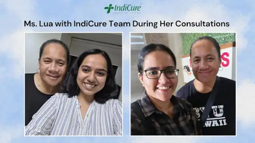 Ms. Lua with the IndiCure Team During Her Consultations Ms. Lua with the IndiCure Team During Her Consultations